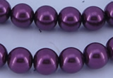 CGL332 10PCS 16 inches 4mm round dyed glass pearl beads wholesale