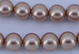 CGL352 10PCS 16 inches 4mm round dyed glass pearl beads wholesale