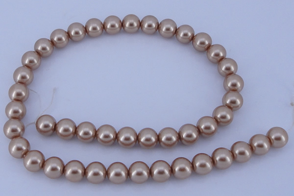 CGL354 10PCS 16 inches 8mm round dyed glass pearl beads wholesale