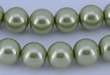 CGL362 10PCS 16 inches 4mm round dyed glass pearl beads wholesale