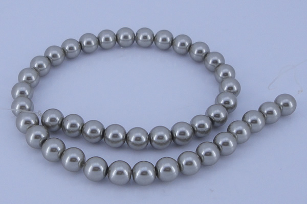 CGL375 5PCS 16 inches 10mm round dyed glass pearl beads wholesale