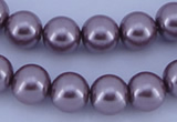 CGL382 10PCS 16 inches 4mm round dyed glass pearl beads wholesale