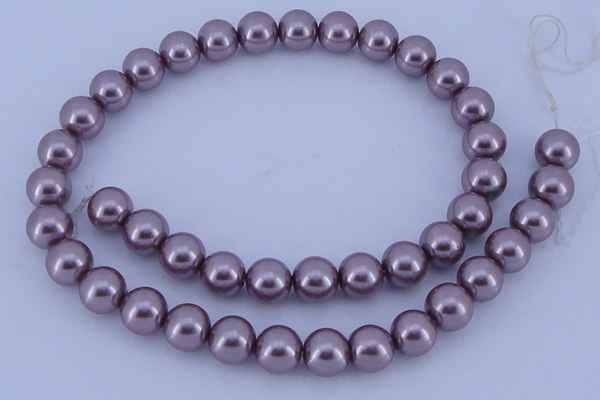 CGL383 10PCS 16 inches 6mm round dyed glass pearl beads wholesale