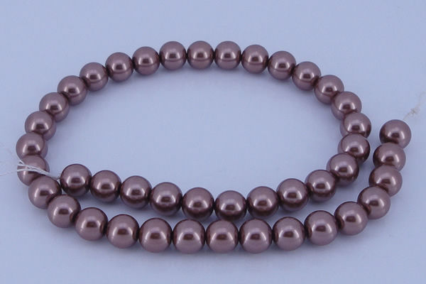 CGL393 10PCS 16 inches 6mm round dyed glass pearl beads wholesale