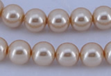 CGL42 10PCS 16 inches 4mm round dyed glass pearl beads wholesale