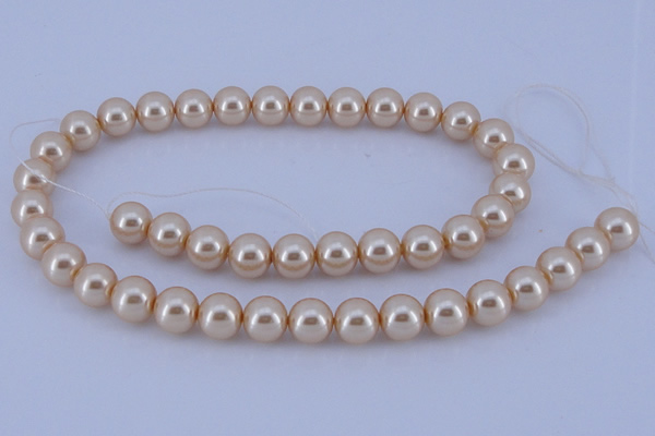 CGL42 10PCS 16 inches 4mm round dyed glass pearl beads wholesale