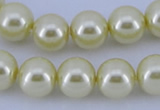 CGL82 10PCS 16 inches 4mm round dyed glass pearl beads wholesale