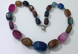 CGN111 20 inches 10*15mm - 20*30mm nuggets agate gemstone necklaces