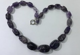 CGN120 22 inches 10*14mm - 20*30mm nuggets amethyst necklaces