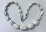 CGN122 22 inches 10*14mm - 20*30mm nuggets white howlite necklaces