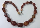 CGN125 22 inches 10*14mm - 20*30mm nuggets red agate necklaces