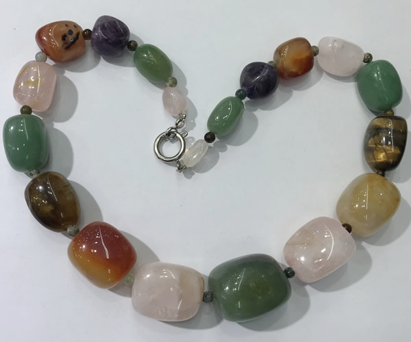 CGN130 22 inches 10*14mm - 20*30mm nuggets mixed gemstone necklaces