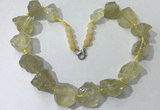 CGN142 19.5 inches 10*14mm - 20*30mm nuggets lemon quartz necklaces