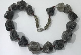 CGN143 19.5 inches 10*14mm - 20*30mm nuggets smoky quartz necklaces