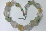 CGN145 19.5 inches 10*14mm - 20*30mm nuggets mixed quartz necklaces