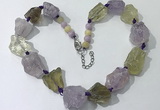 CGN146 19.5 inches 10*14mm - 20*30mm nuggets mixed quartz necklaces