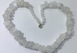 CGN155 18.5 inches 12*16mm - 13*18mm nuggets white crystal necklaces