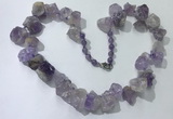 CGN156 18.5 inches 12*16mm - 13*18mm nuggets light amethyst necklaces