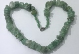 CGN160 18.5 inches 12*16mm - 13*18mm nuggets green aventurine necklaces