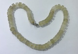 CGN174 20 inches 7*12mm - 9*12mm tyre matte lemon quartz necklaces