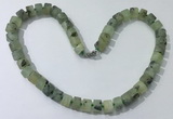 CGN175 20 inches 7*12mm - 9*12mm tyre matte prehnite necklaces