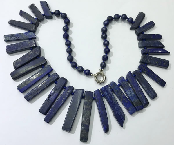 CGN193 23 inches 8*20mm - 11*60mm lapis lazuli stick necklaces