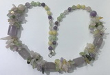 CGN303 27.5 inches chinese crystal & mixed quartz beaded necklaces