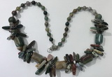 CGN307 27.5 inches chinese crystal & Indian agate beaded necklaces