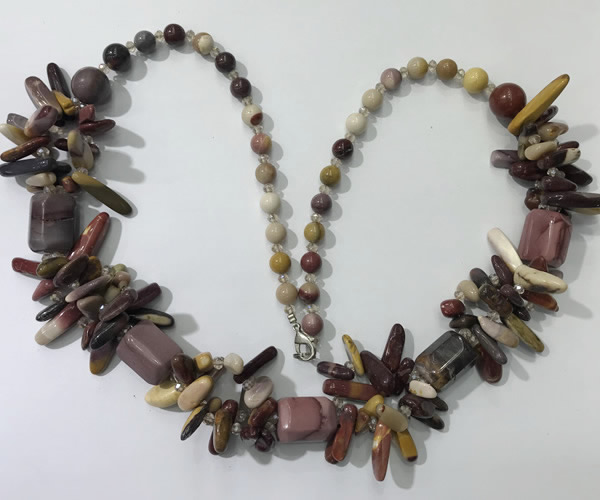 CGN309 27.5 inches chinese crystal & mookaite beaded necklaces