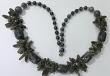 CGN314 27.5 inches chinese crystal & labradorite beaded necklaces