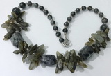 CGN342 20.5 inches chinese crystal & labradorite beaded necklaces