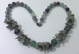 CGN353 19.5 inches chinese crystal & fluorite beaded necklaces