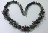 CGN357 19.5 inches chinese crystal & Indian agate beaded necklaces