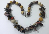 CGN361 19.5 inches chinese crystal & mookaite beaded necklaces