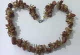 CGN411 19.5 inches chinese crystal & goldstone chips beaded necklaces