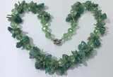 CGN414 19.5 inches chinese crystal & amazonite chips beaded necklaces