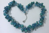 CGN420 19.5 inches chinese crystal & turquoise beaded necklaces