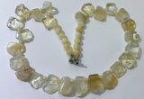 CGN430 20 inches freeform citrine gemstone beaded necklaces