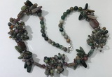 CGN453 25.5 inches chinese crystal & Indian agate beaded necklaces