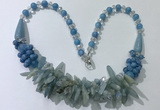 CGN462 22 inches chinese crystal & mixed gemstone beaded necklaces