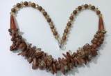 CGN464 22 inches chinese crystal & goldstone beaded necklaces