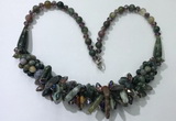 CGN467 22 inches chinese crystal & Indian agate beaded necklaces