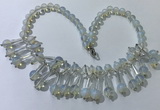 CGN500 21 inches chinese crystal & opal beaded necklaces