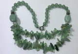 CGN524 23.5 inches chinese crystal & green aventurine beaded necklaces