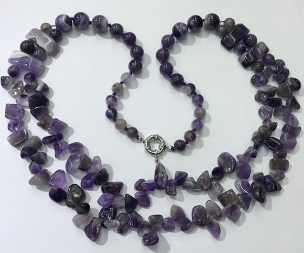 CGN538 27 inches fashion amethyst gemstone beaded necklaces