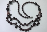 CGN539 27 inches chinese crystal & garnet beaded necklaces