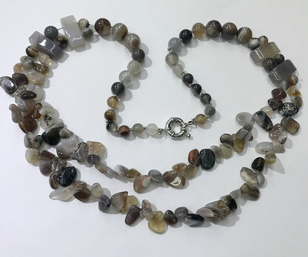 CGN540 27 inches fashion agate gemstone beaded necklaces