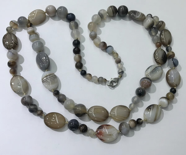 CGN548 23.5 inches striped agate gemstone beaded necklaces