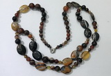 CGN549 23.5 inches striped agate gemstone beaded necklaces