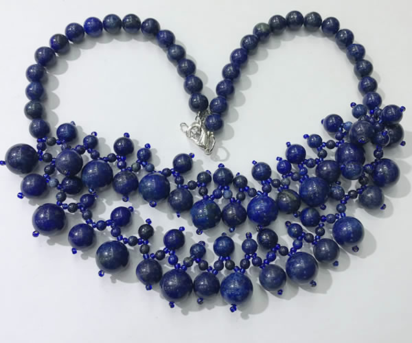 CGN566 19.5 inches stylish 4mm - 12mm lapis lazuli beaded necklaces